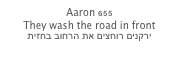 Aaron 655
They wash the road in front
ירקנים רוחצים את הרחוב בחזית