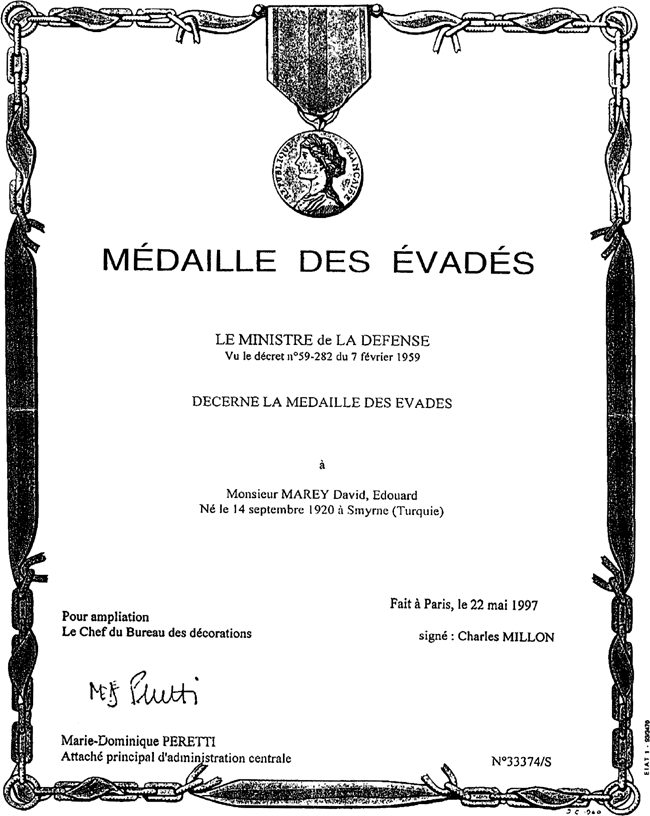 Escapee Medal
                Award